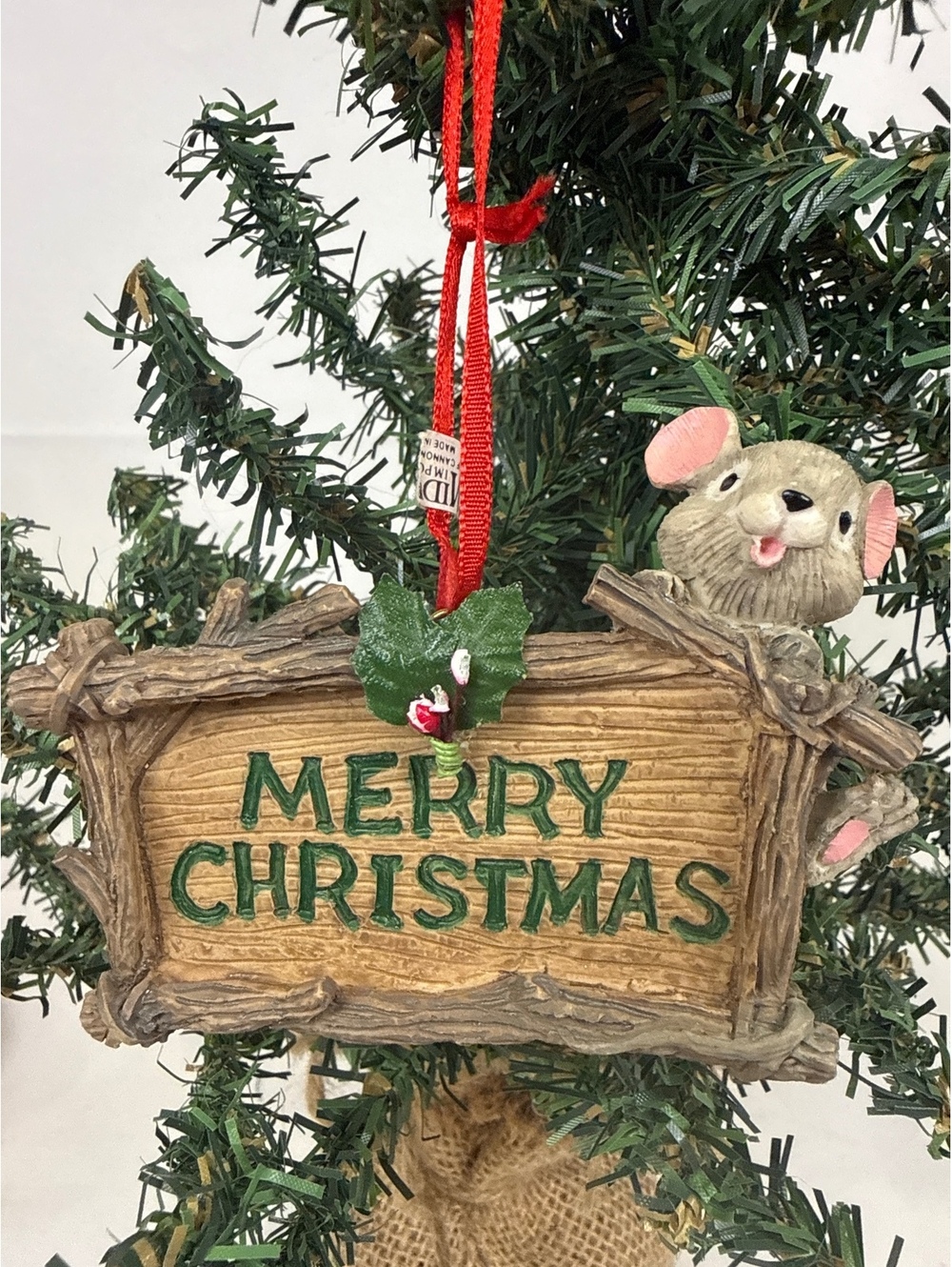 West Birts Falls Inc. Merry Christmas Mouse Hanging Ornament